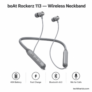 boat rockerz 113 wireless neckband earphone